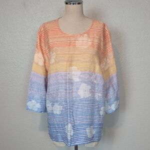 J. Jill Multicolor Linen Tunic